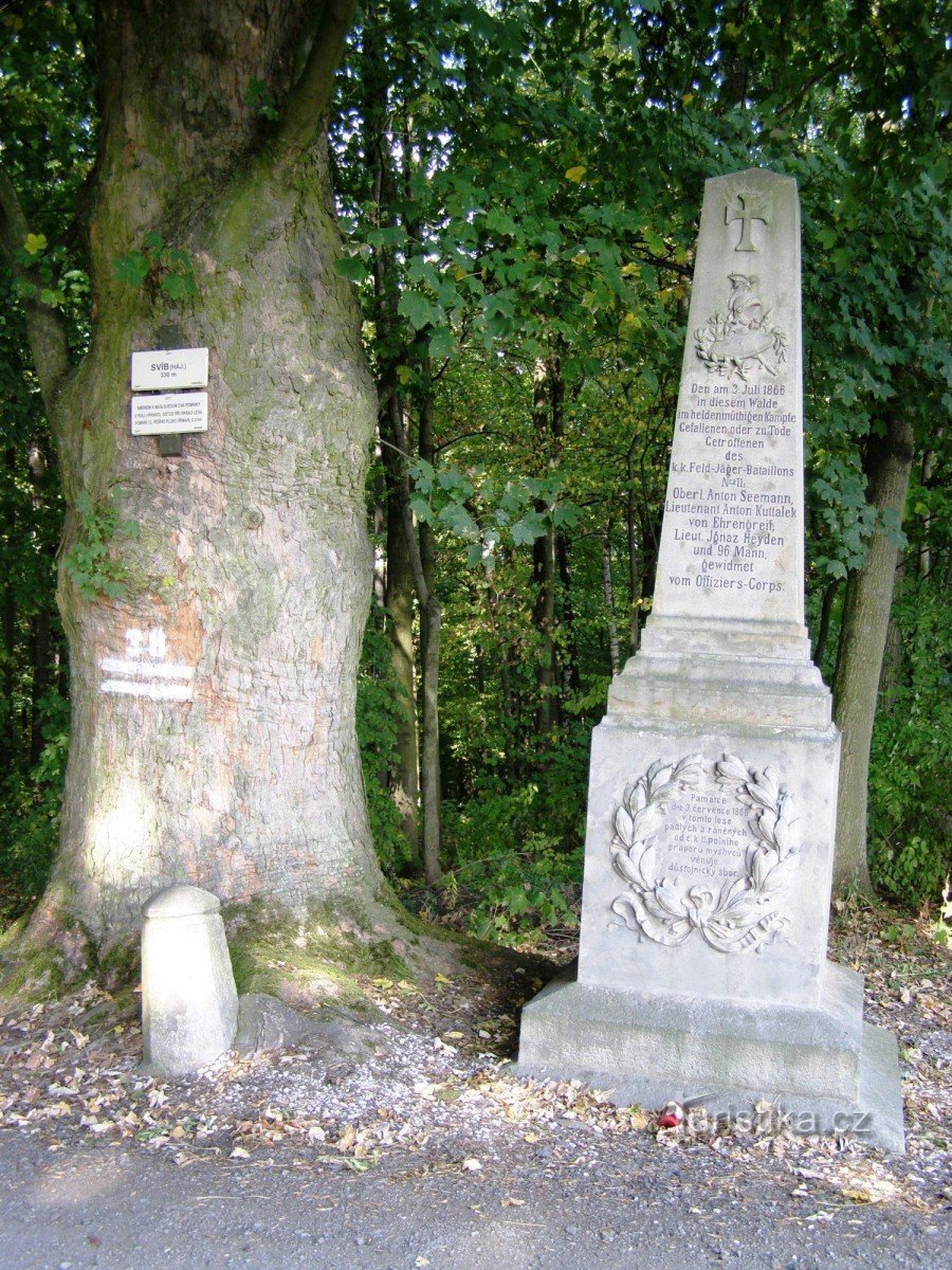 Les Svíb - pomník rakouského pěšího pluku č. 67