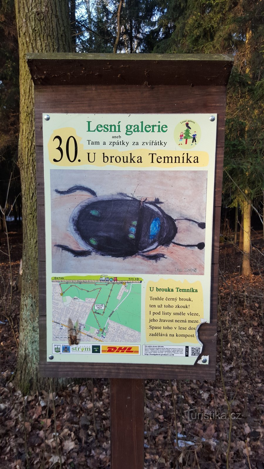 Praha-Klánovice - Lesní galerie - zastávka 30 - brouk Temník