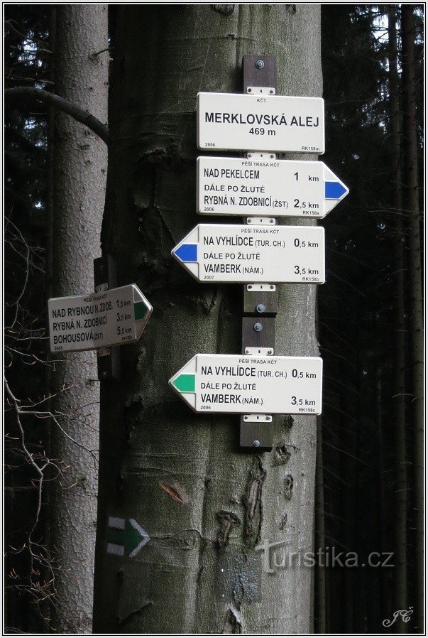 Turistické rozcestí Merklovská alej
