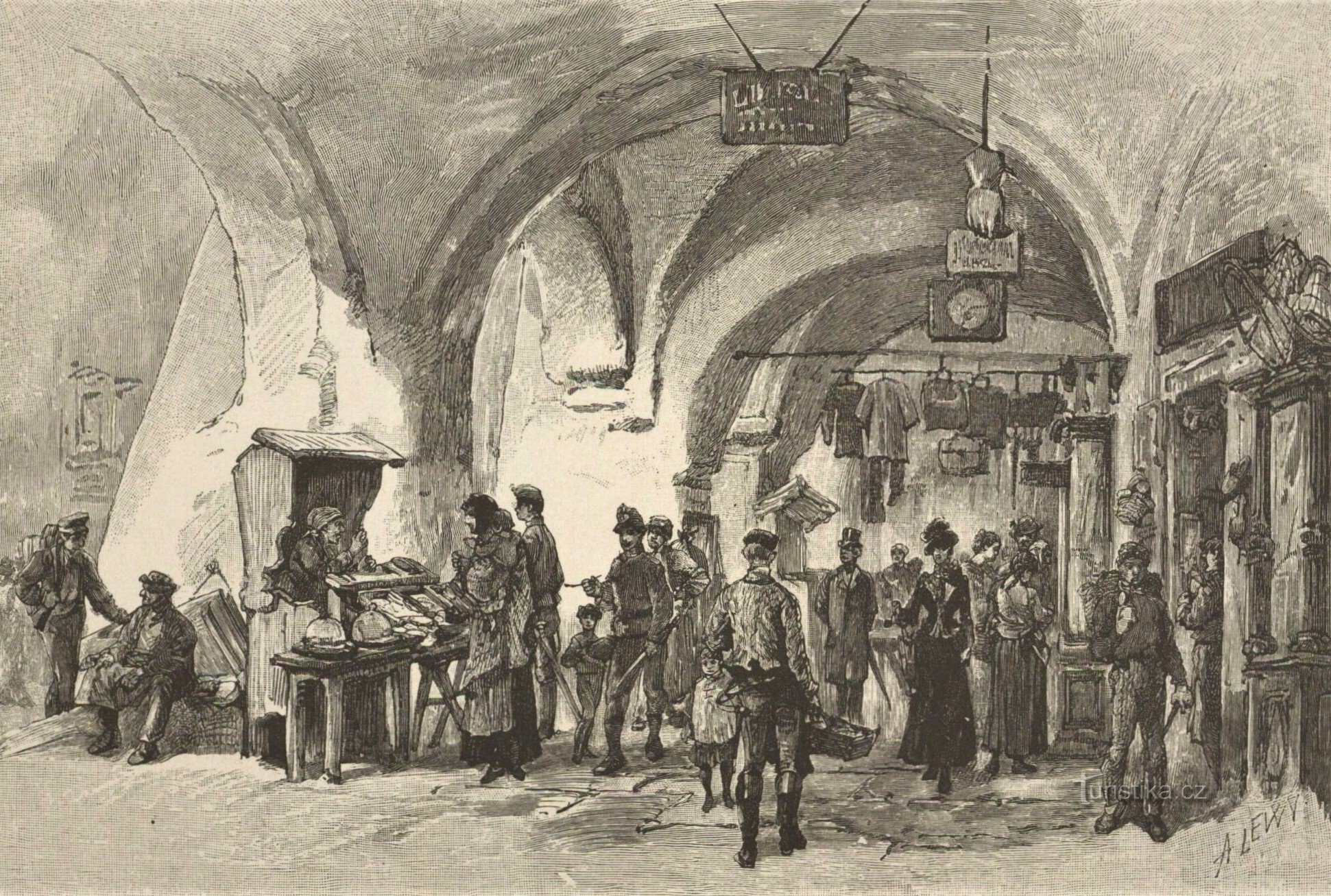Velká podsíň v Hradci Králové kolem roku 1880