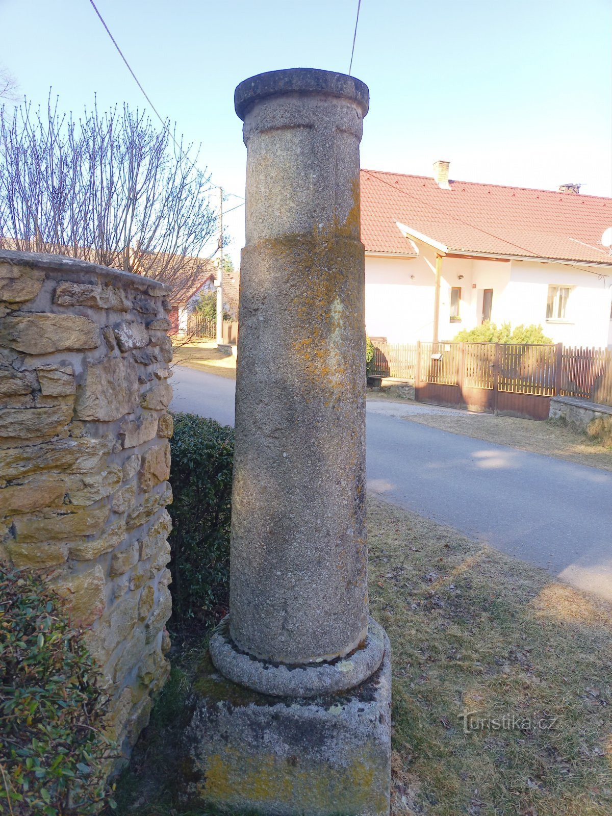 0. The stone milestone in Nové Dvory once showed the direction and distance to the destination