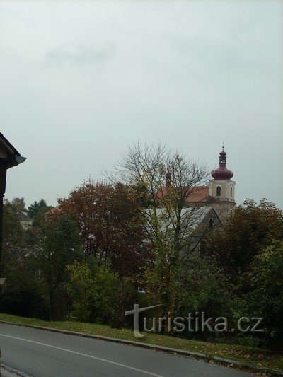 1. Blick vom Schloss auf die Kirche St. Jakob