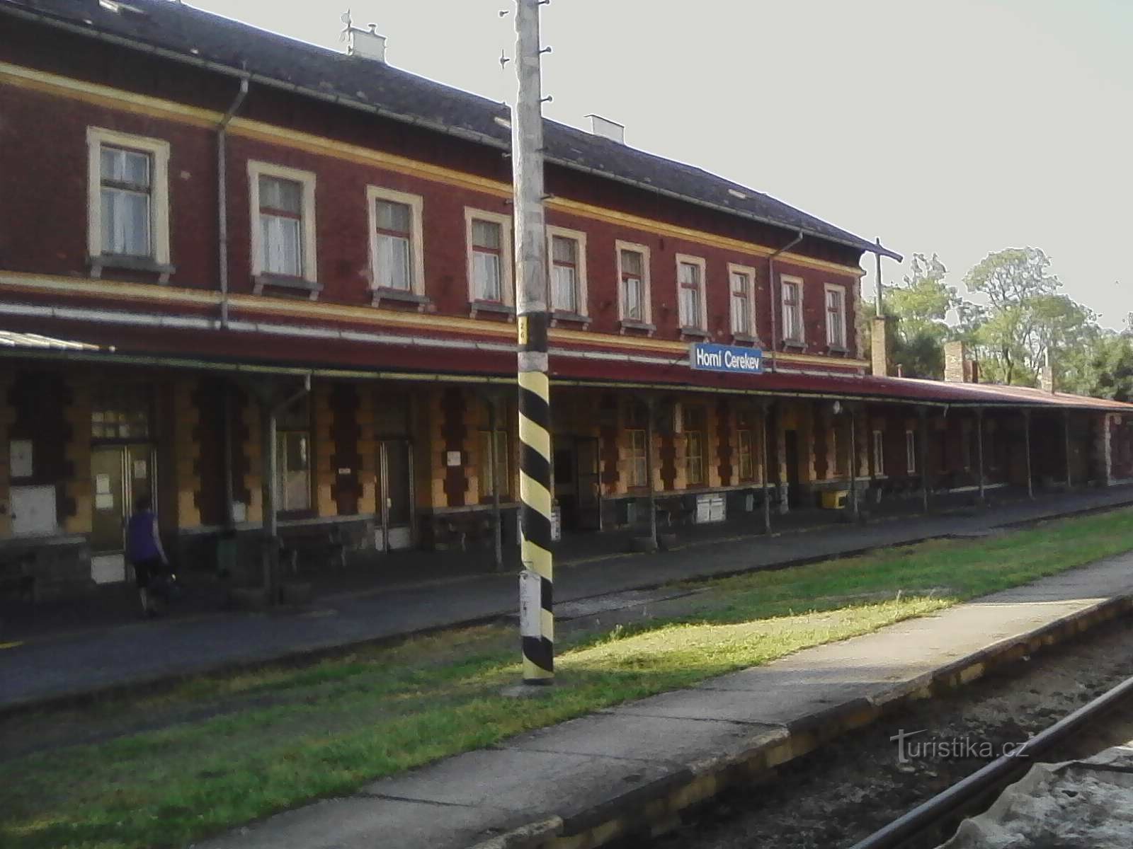 1. Ankunft am Bahnhof in Horní Cerekva, der die Strecke aus Tábor sperrt.