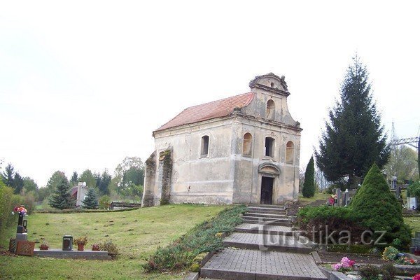 1. L'église d'origine, aujourd'hui la chapelle Saint-Justin à Stvolínky