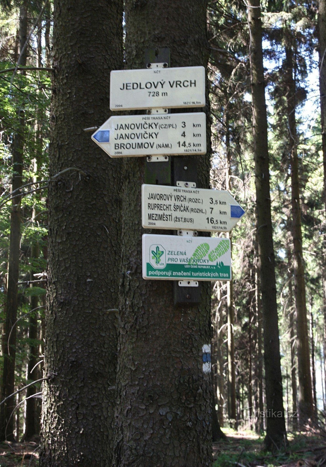 1-drogowskaz na Jedlové vrch