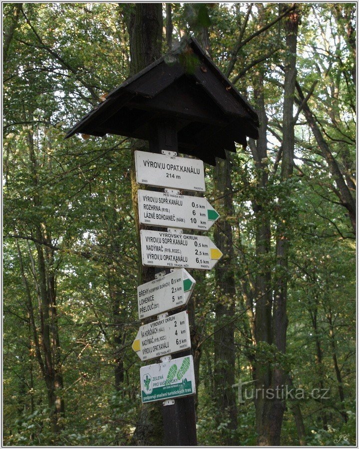 1-Rozcestník Výrov u Opatovického kanálu