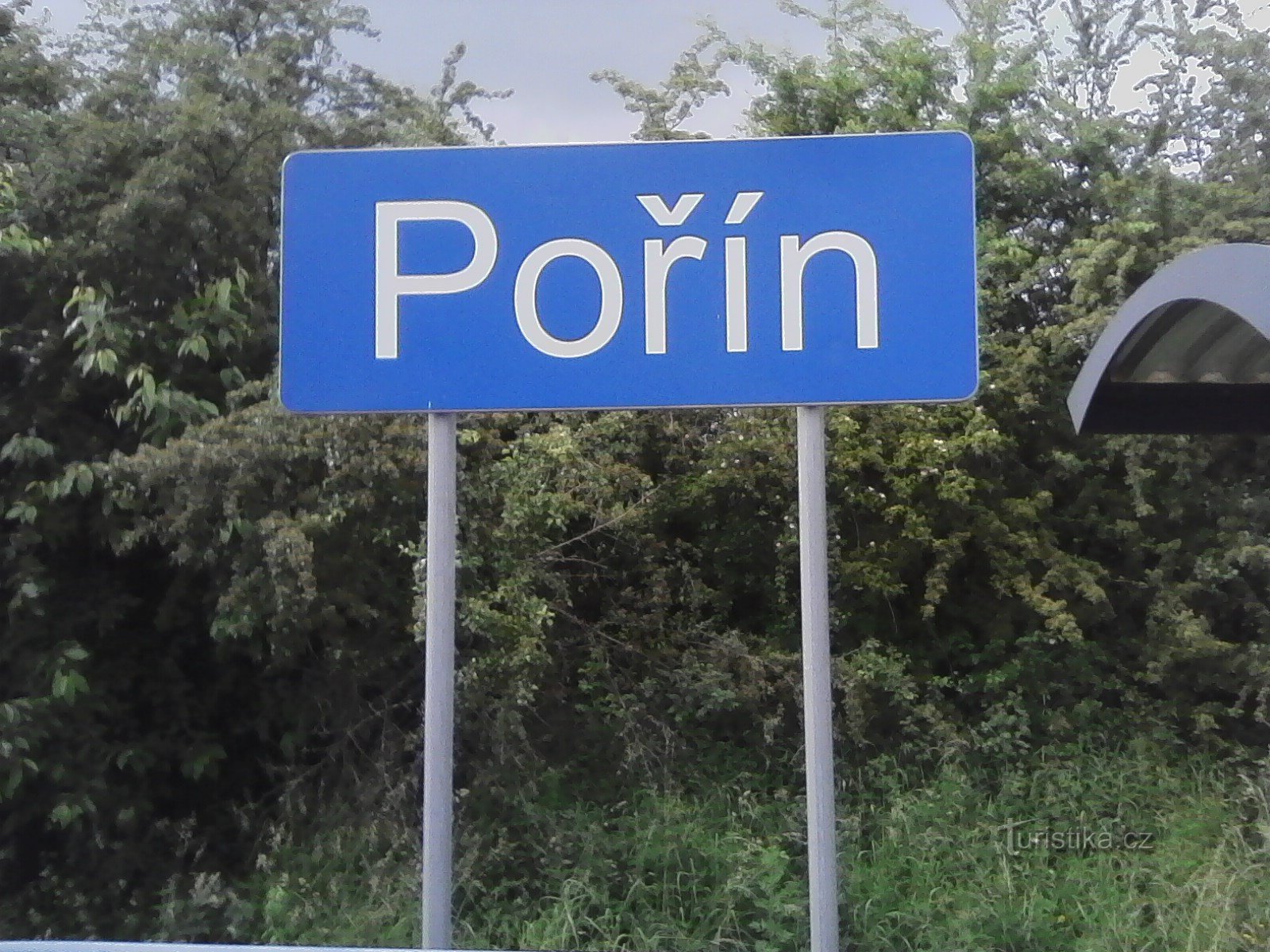 1. Train stop in Pořín - the beginning of the journey.