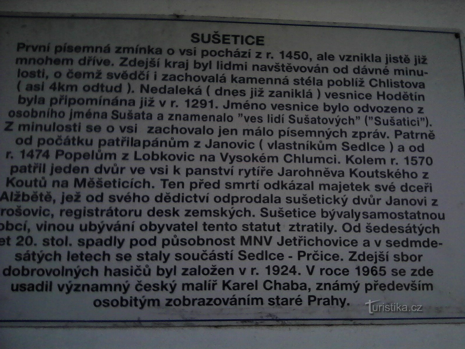 2. Storia di Sušetice.