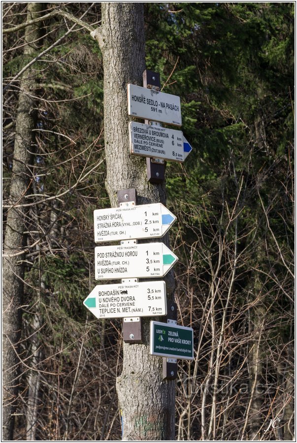 2-Signpost Honské sedlo - Na Pasách