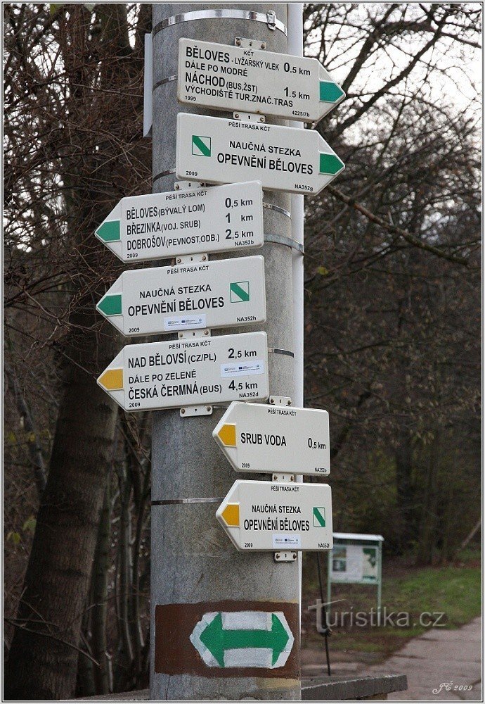 2-Signpost in Bělovsi near the spa