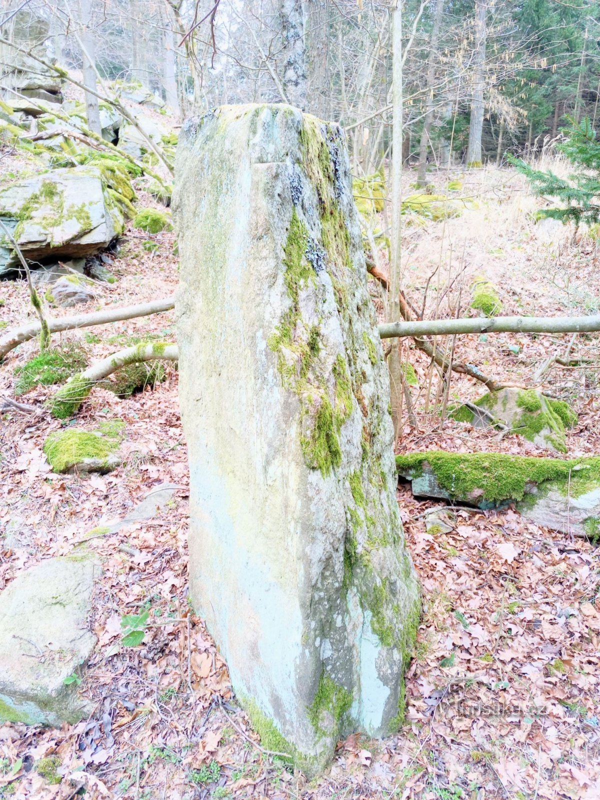 3. Un autre menhir sous un mur plein de rochers, LV 3