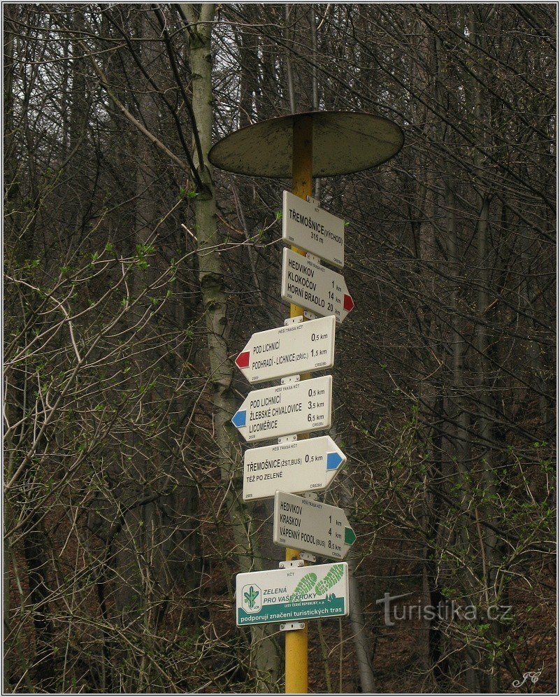 3-Signpost Třemošnice, east