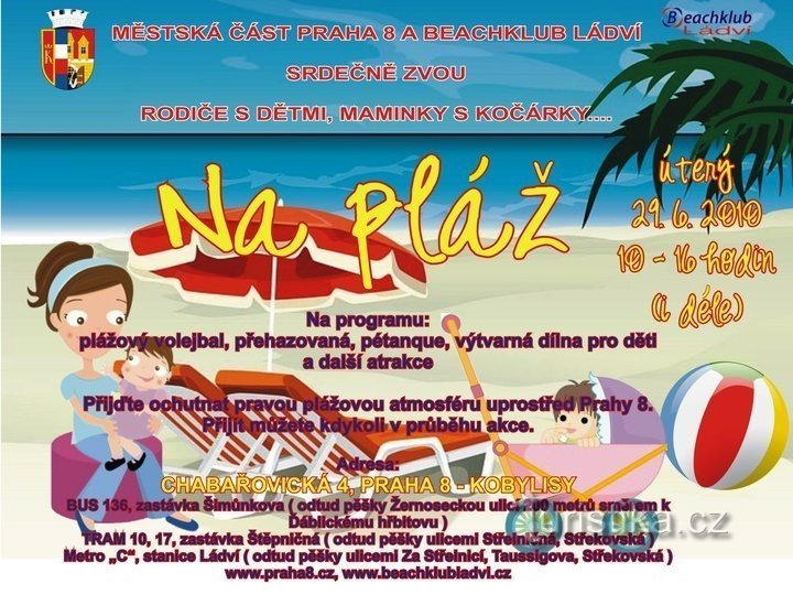 evenimente la clubul de pe plajă Ládví pentru părinții cu copii