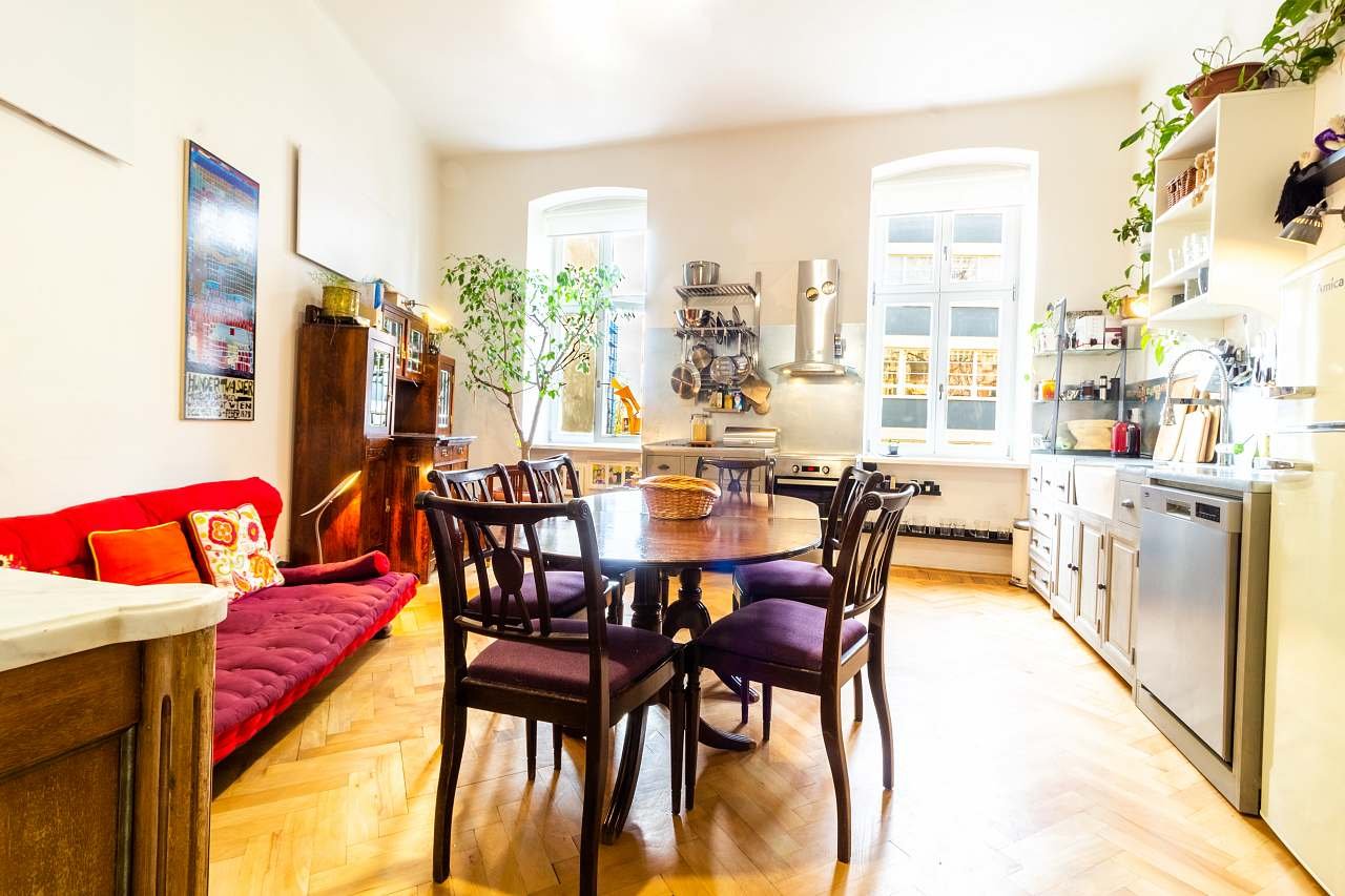 Apartment for a family in the center of Liberec Fully equipped kitchen