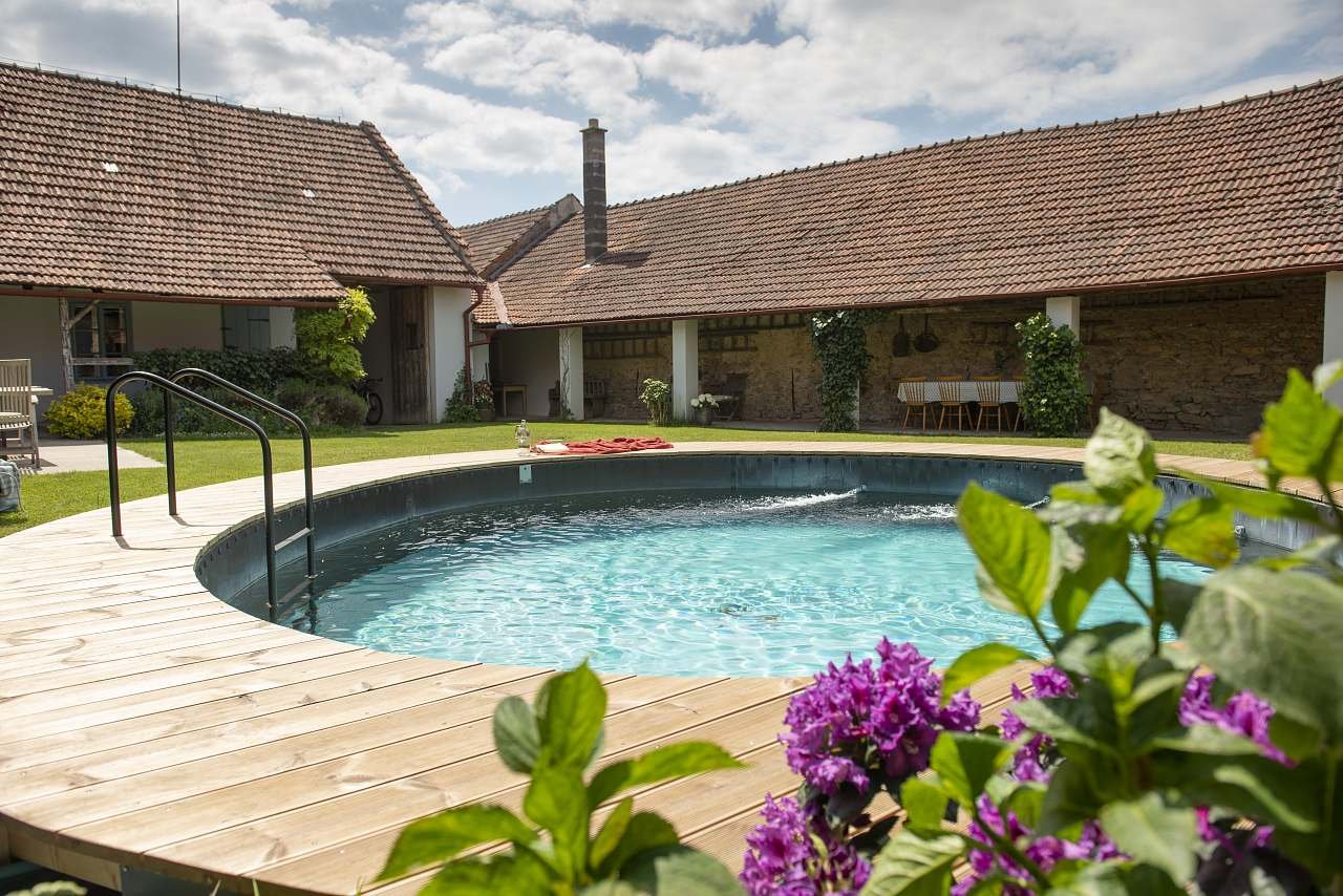 atrium with swimming pool