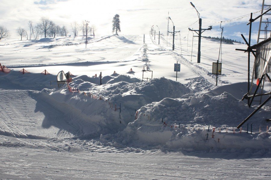 Bartošovice in het skigebied Orlické hory