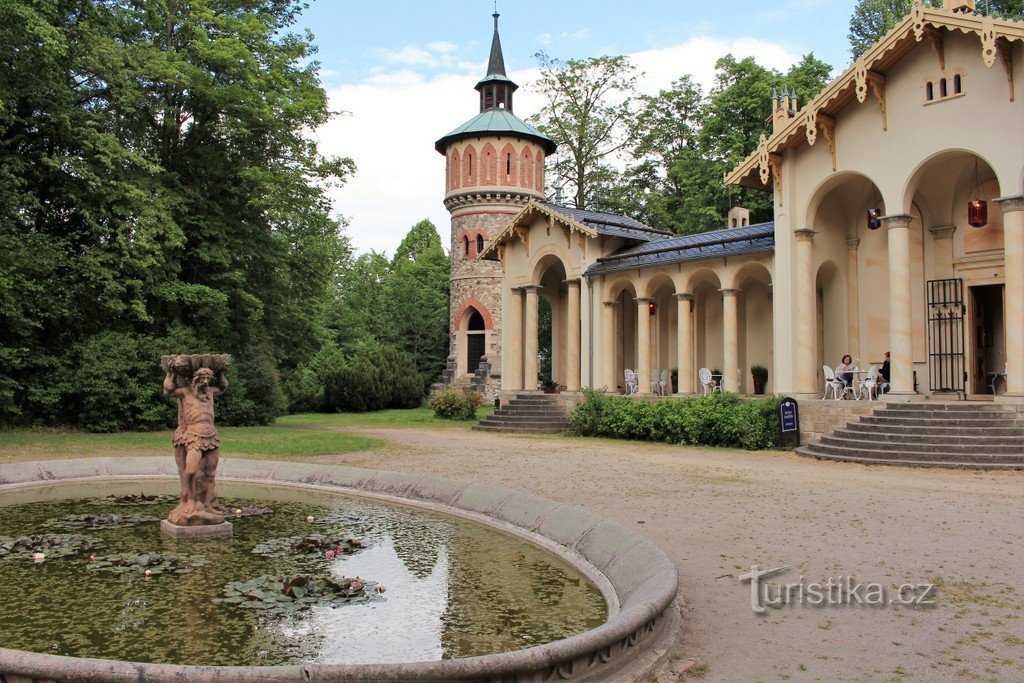 Piscine, orangerie et château d'eau