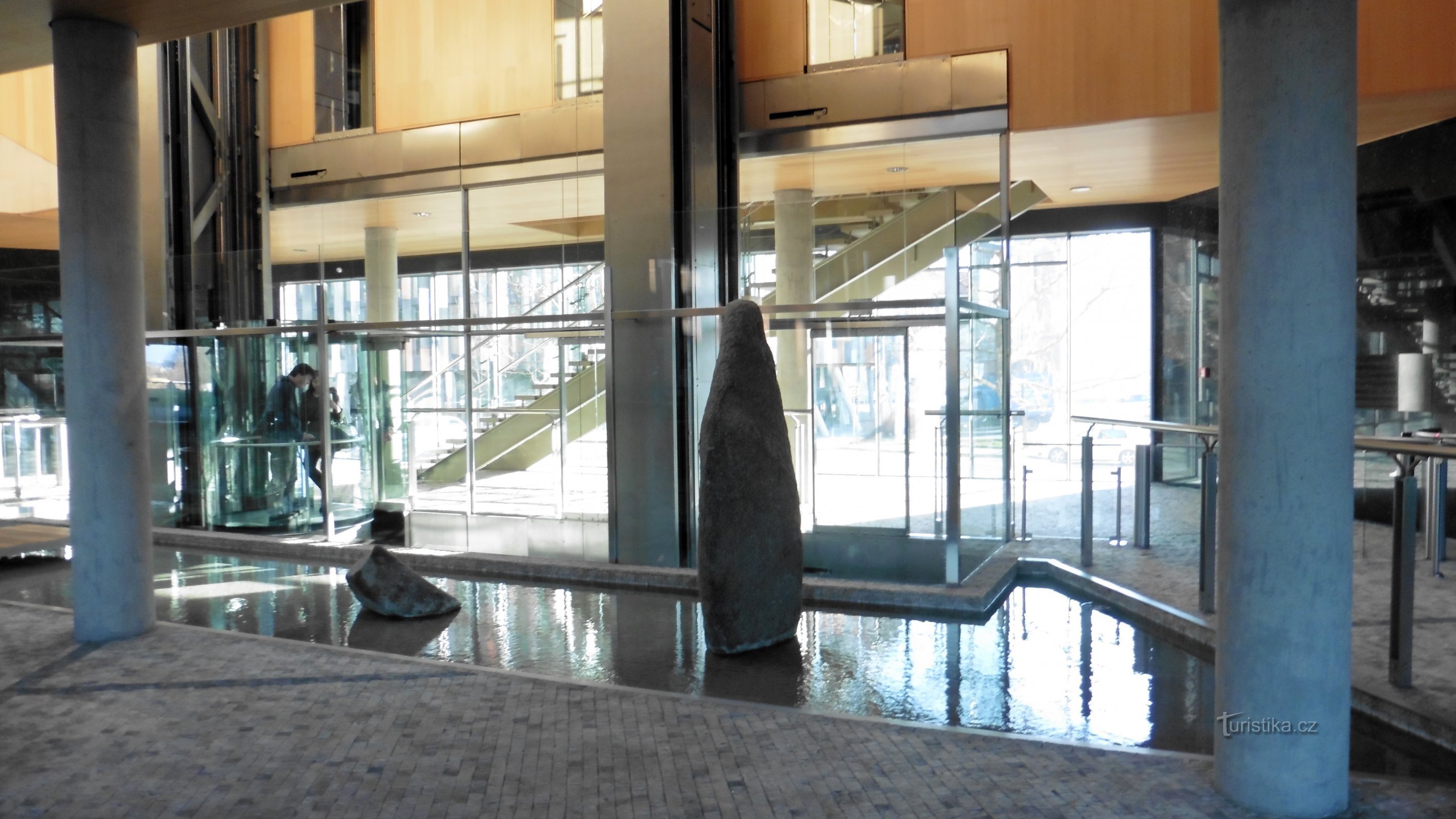 Piscine dans l'atrium devant l'entrée