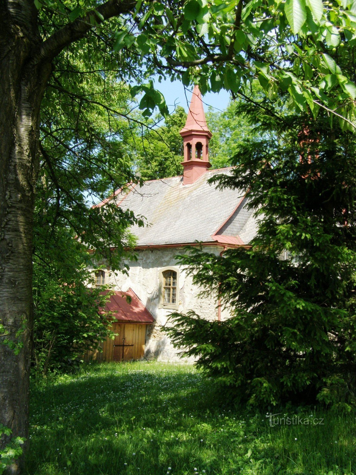 Bělá - church with bell tower
