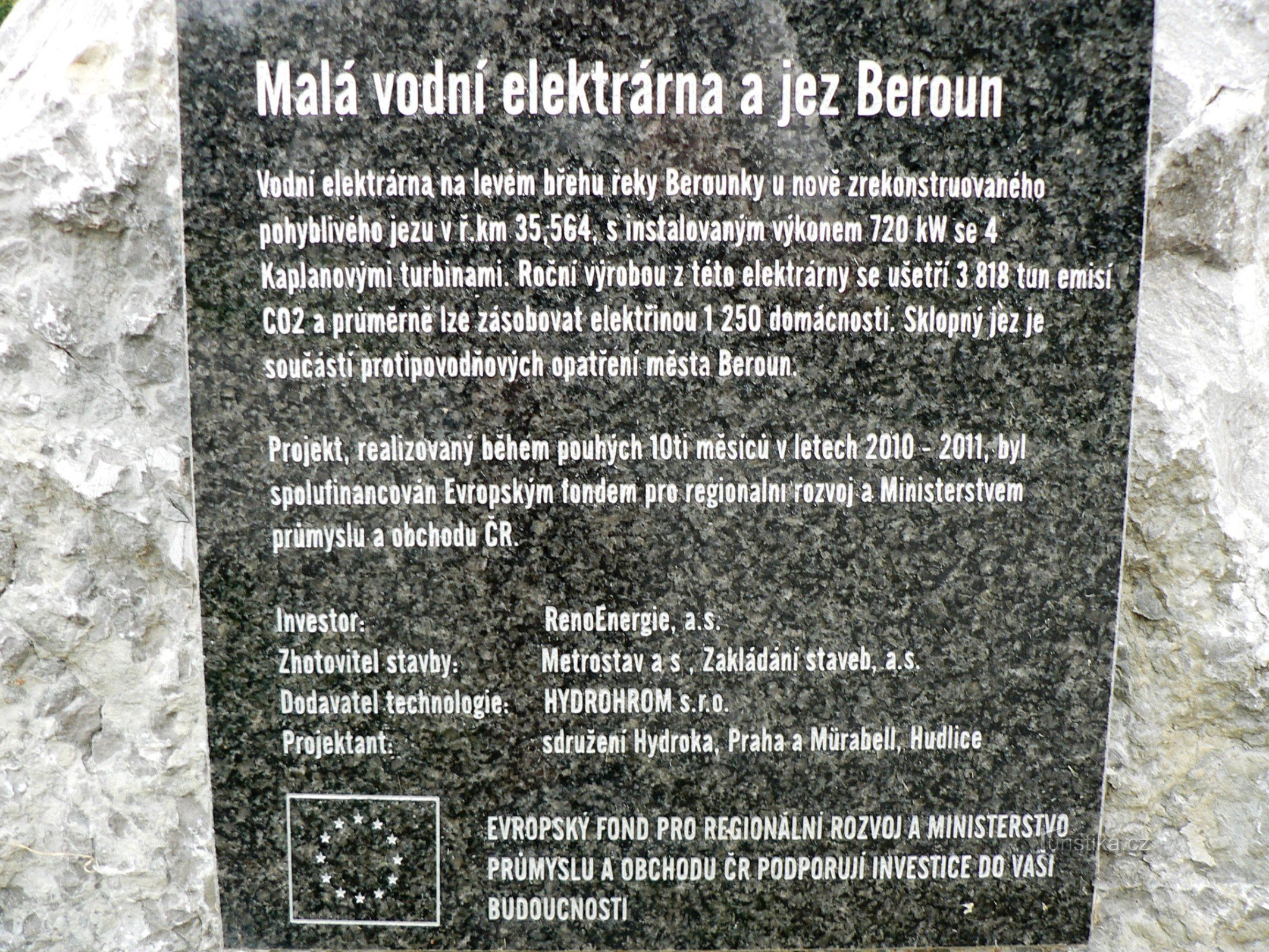 Beroun - o centrală hidroelectrică mică