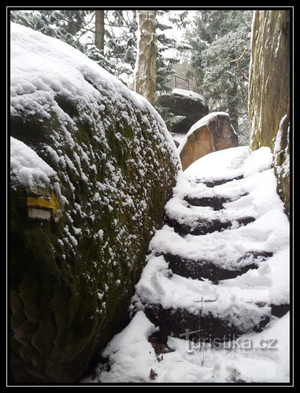 Les rochers de Besedice en hiver