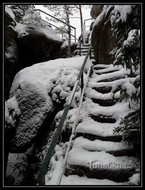 Les rochers de Besedice en hiver