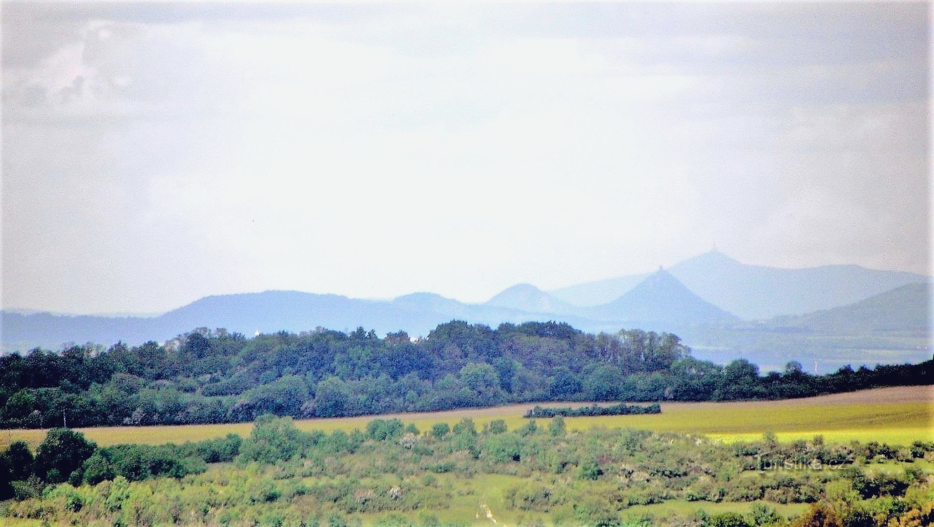 Bezděz and Ještěd from Buštěhrad (optically zoomed in)