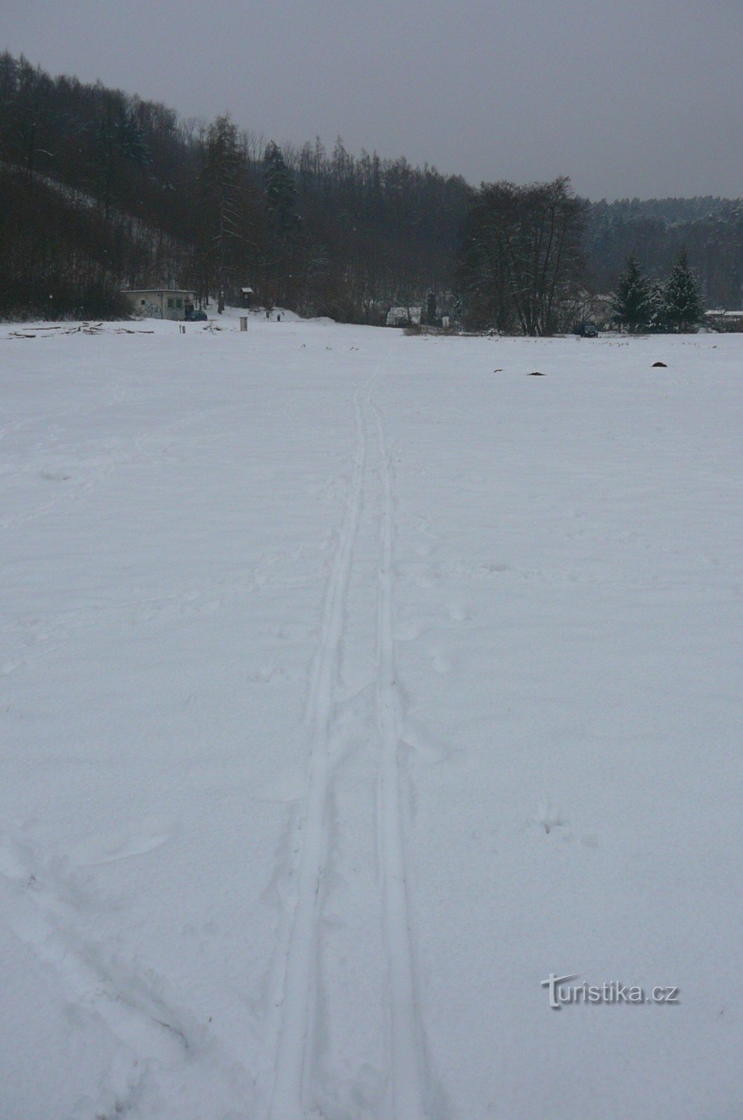 Running track across the meadow