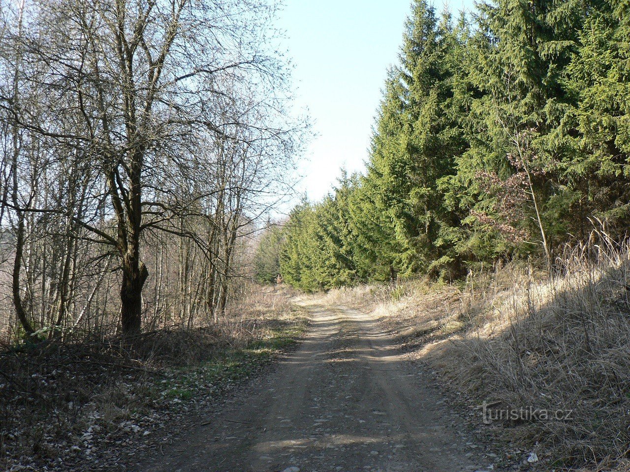 Bítovy, il sentiero lungo il versante orientale