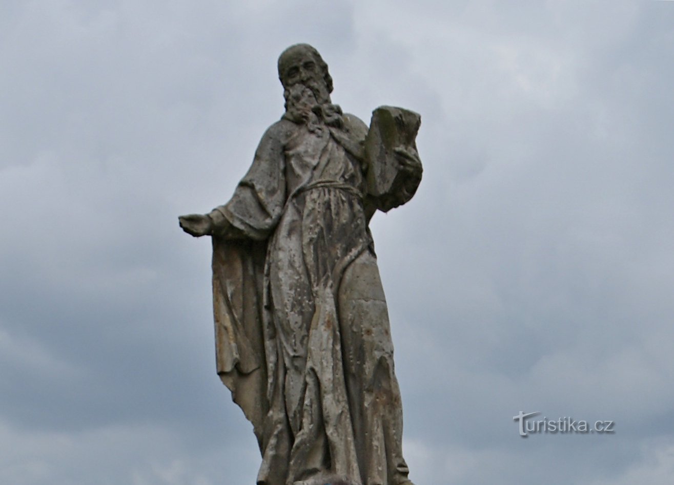 Blatec (in de buurt van Olomouc) - standbeeld van St. Linhart