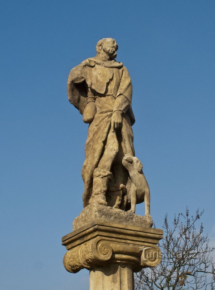 Bludov - cópia da estátua de St. Rocha (novamente no lugar)