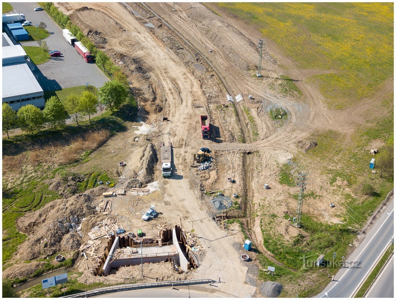 Bludov – Šumperk – Construction of the bypass from a bird's eye view