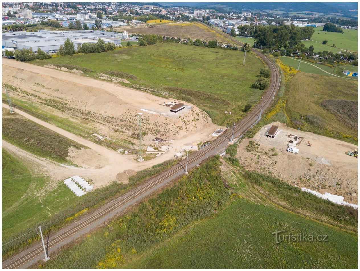 Bludov – Šumperk – Construction of the bypass from above – September 2022