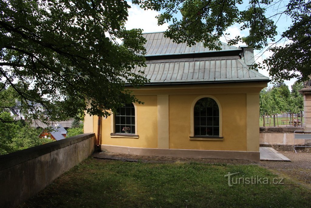 Side wall of the chapel