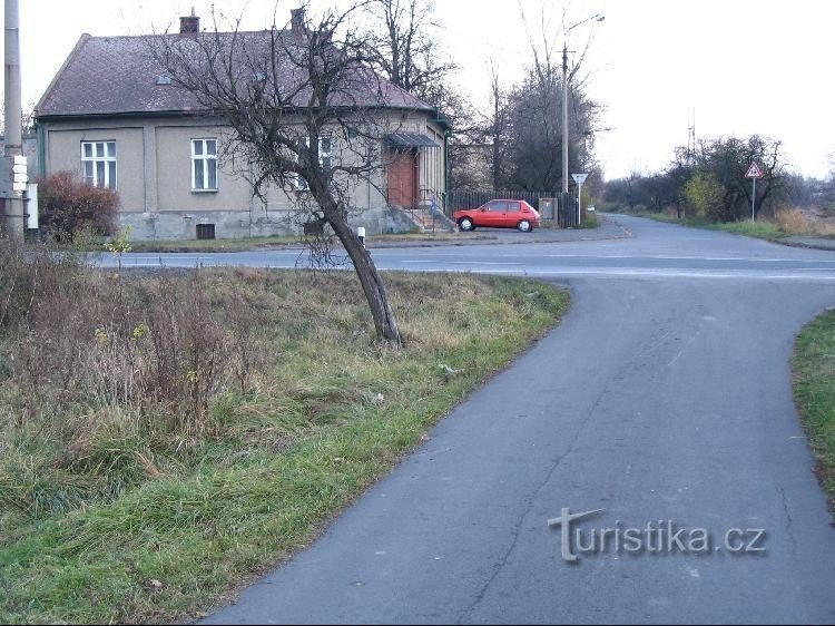 Богумін - Пудлов: Вид на вказівник з боку Antošovická lávka