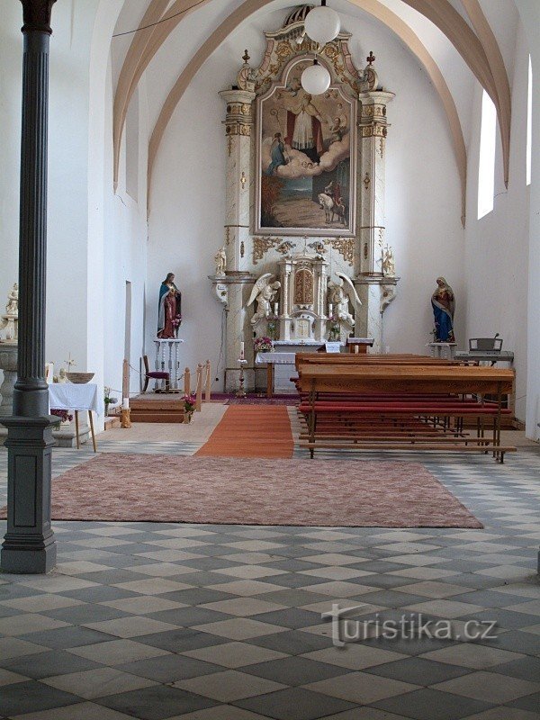 Bohušov - St. Martin's church and Renaissance tombstones.