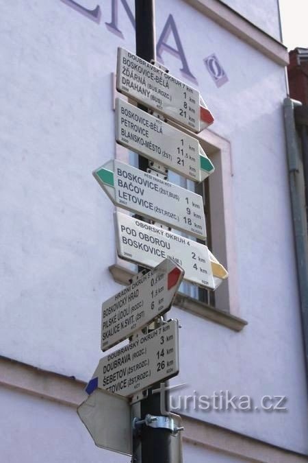 Boskovice - Signpost at Záložna