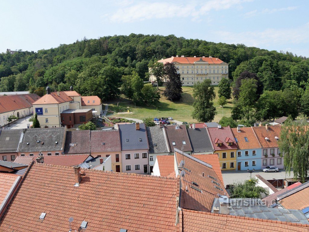 Boskovice, židovská čtvrť z radniční věže