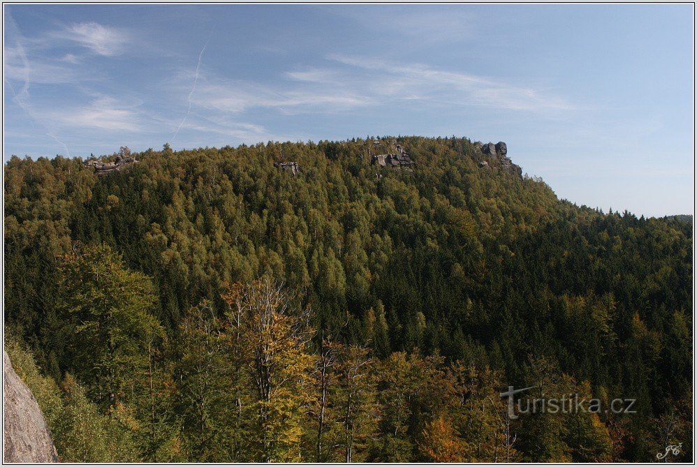 Božanovský Špičák vom Aussichtspunkt Junáck