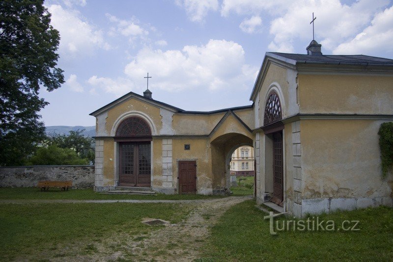 O portão para o terreno da igreja