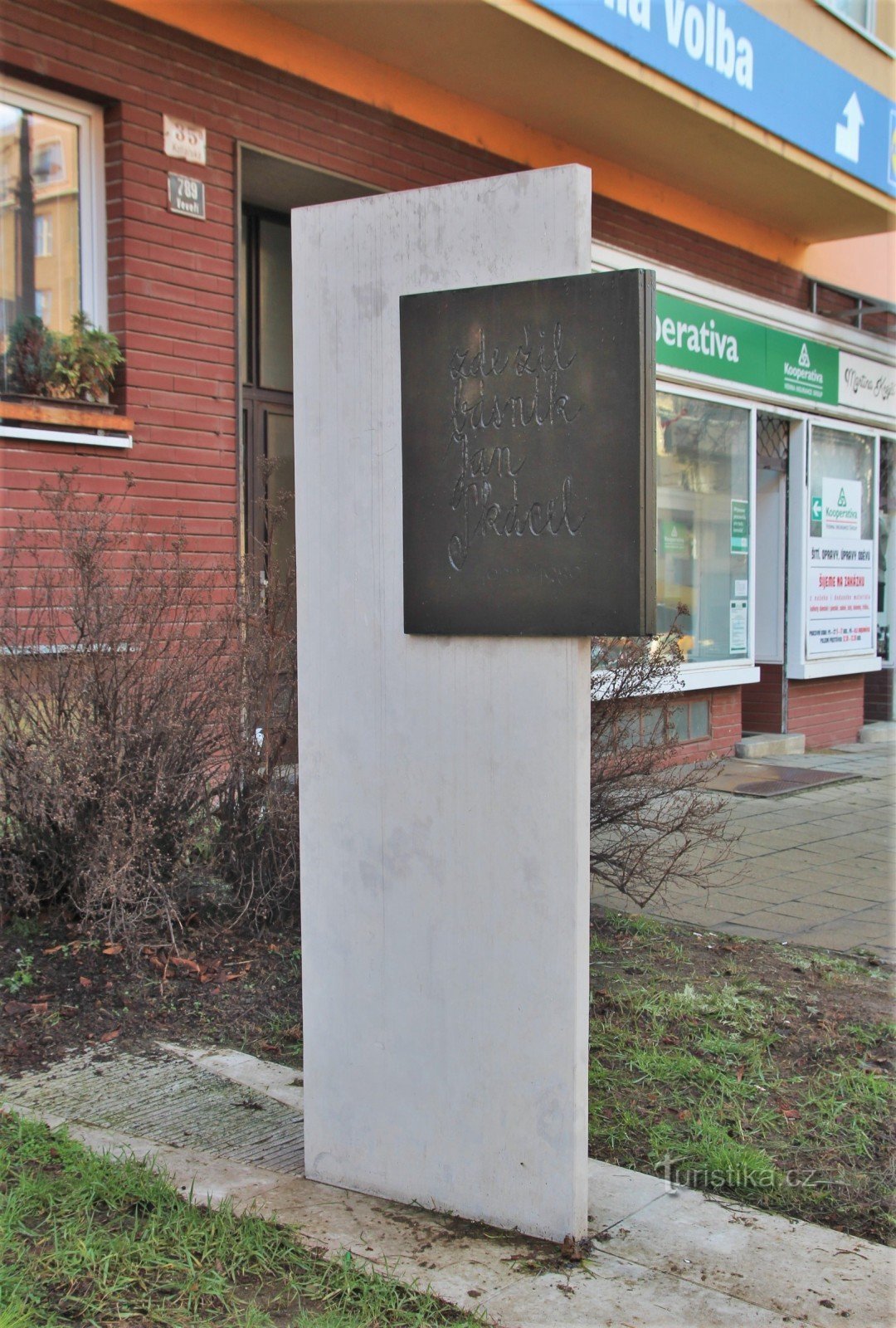 Brno - monument over Jan Skácel