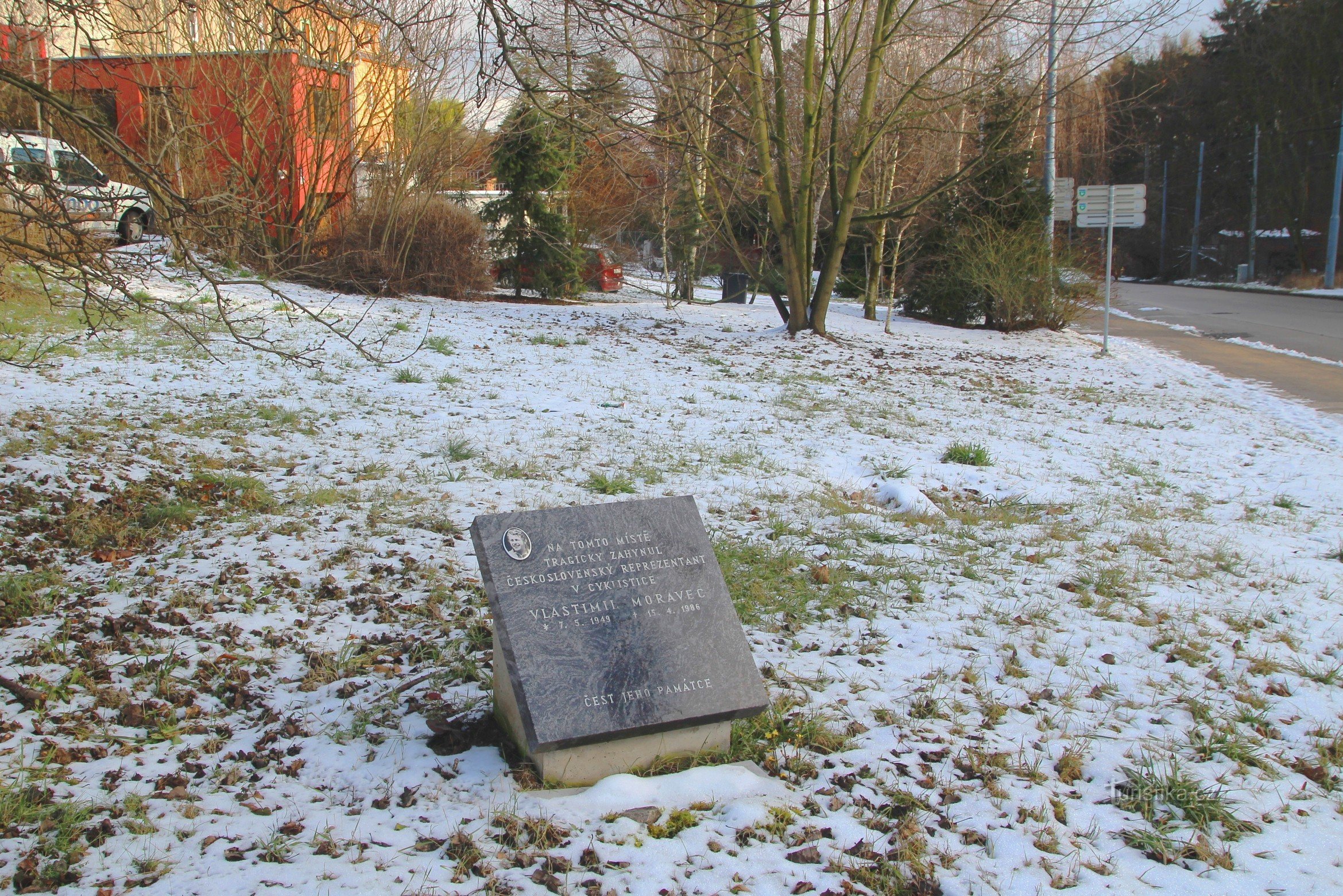 Brno - monument over Vlastimil Moravec