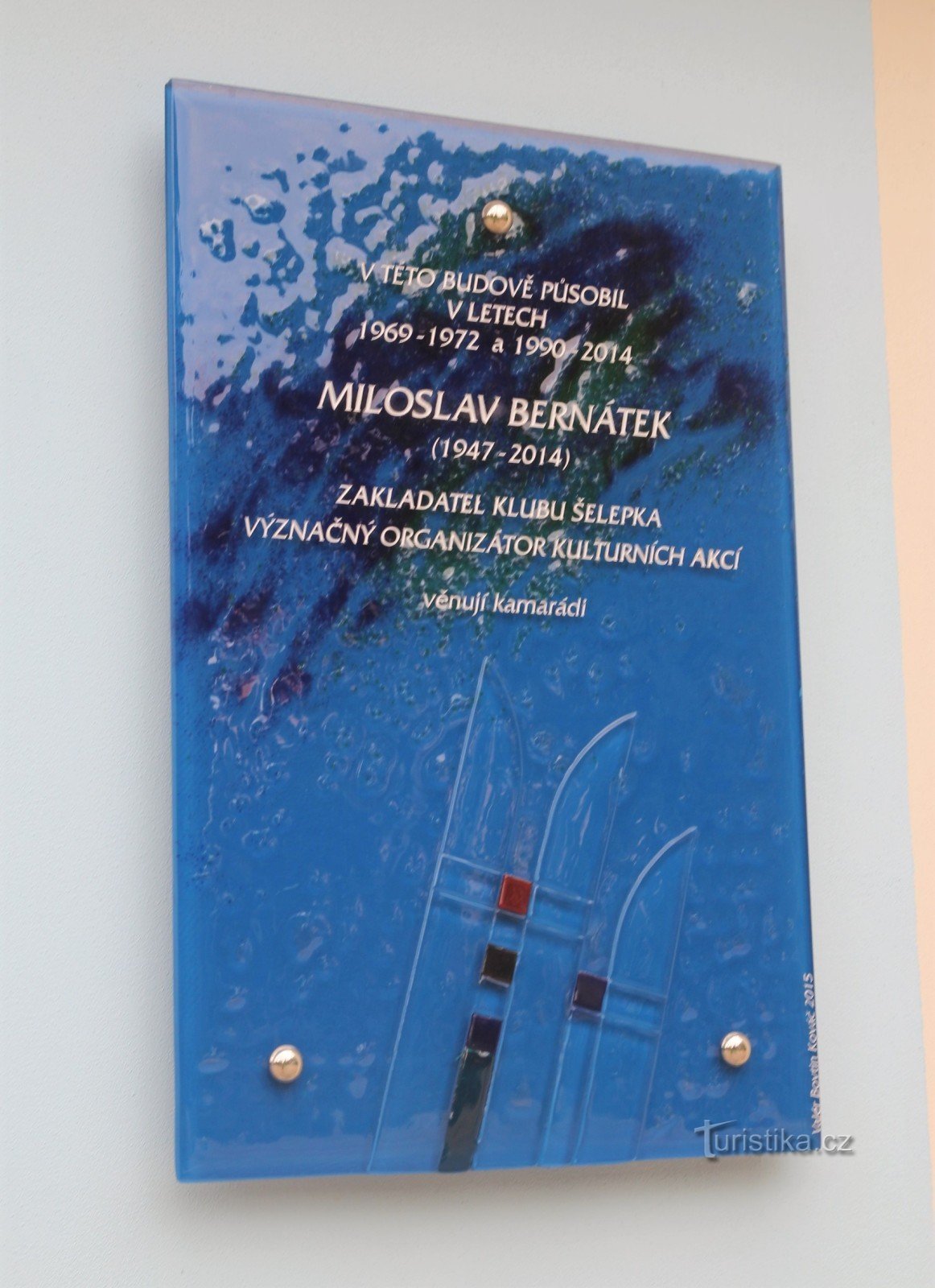 Brno-Ponava - placă memorială a lui Miloš Bernátek