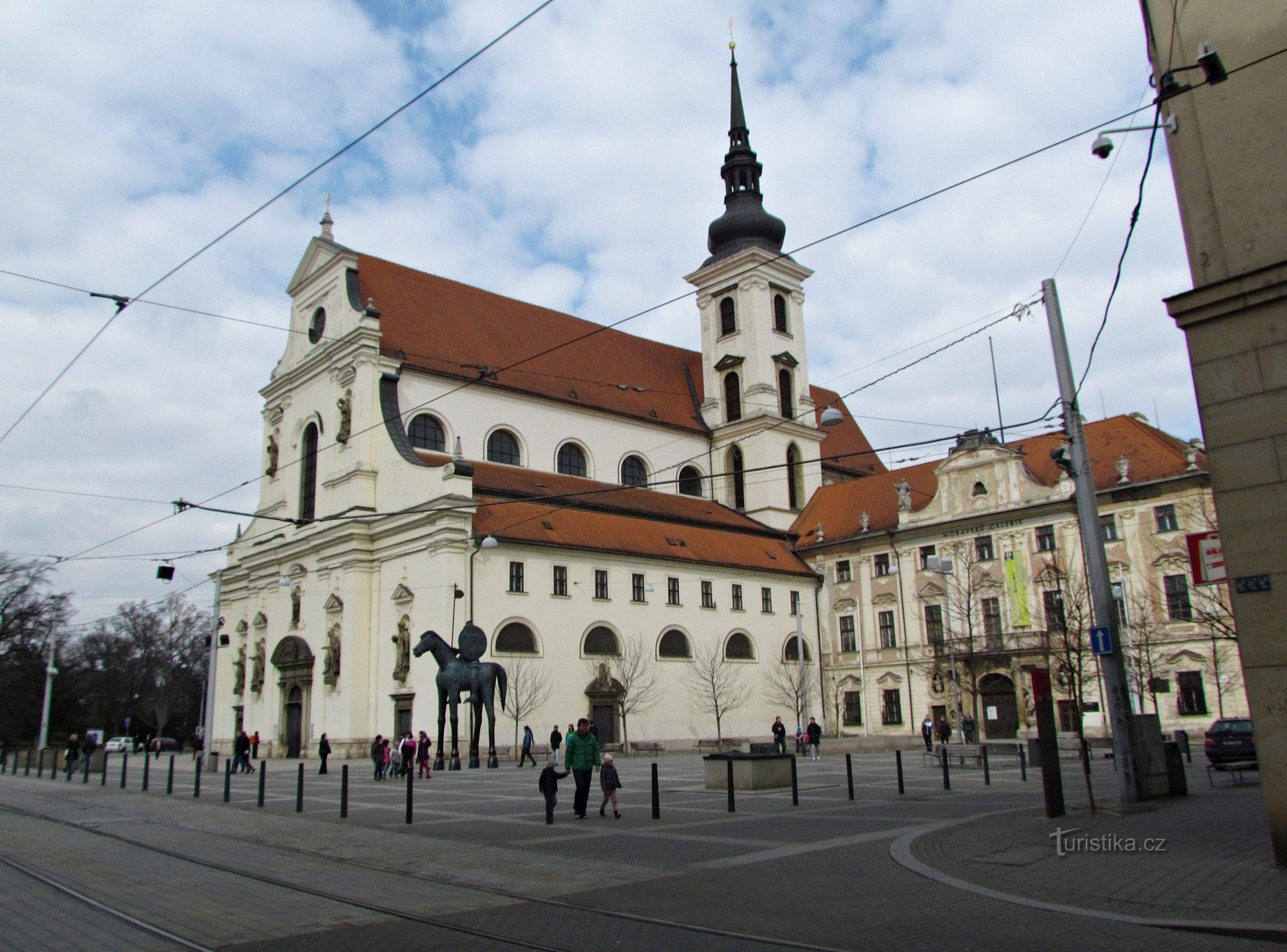 Brünn - Statue eines Pferdes mit Markgraf Jošt