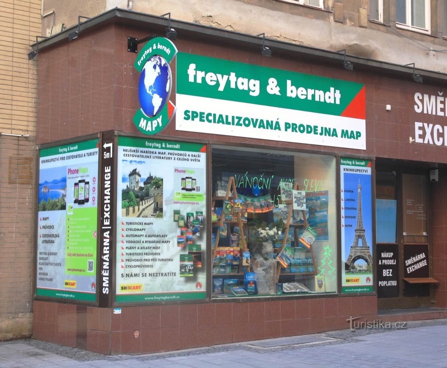Brno - magasin de cartes spécialisé dans la rue Kobližná
