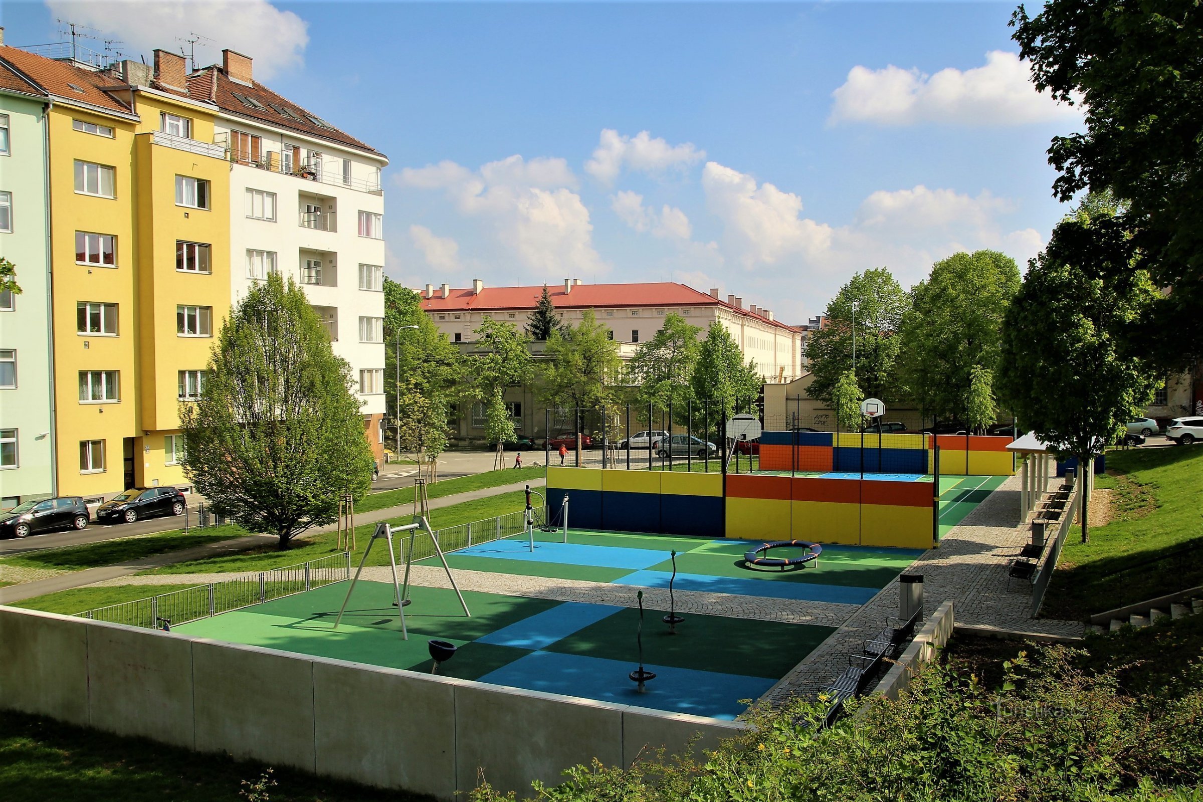 Brno - sports- og rekreativt område på Kartouzské-gaden