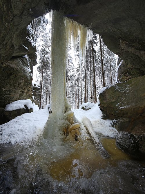 Brtnice icefalls