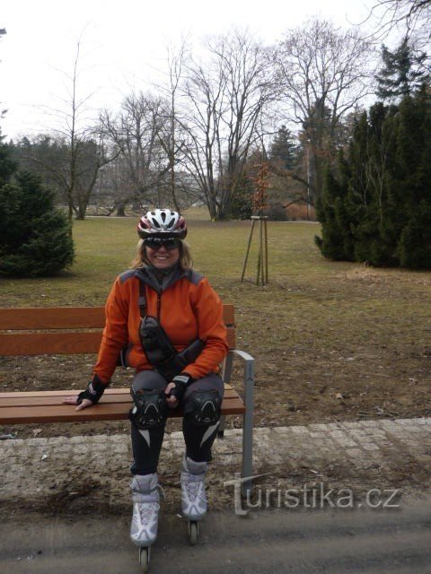 Patinador em linha em Olomouc