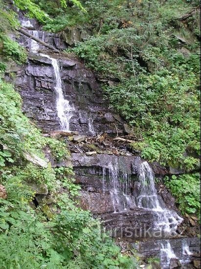 Bučací potok: Wahrscheinlich der größte Wasserfall in den Beskiden