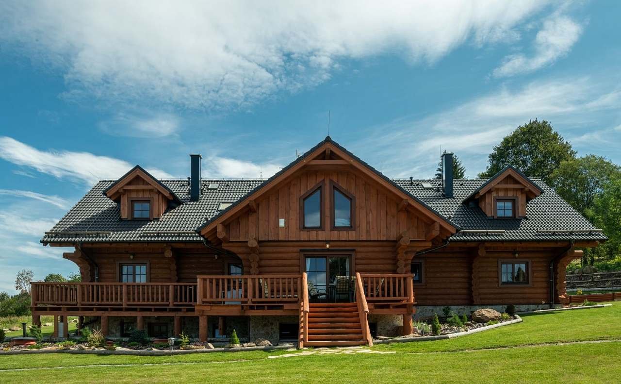 tòa nhà cabin gỗ